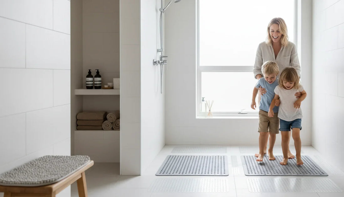 Enfants qui glissent sous la douche: sécuriser sans percer - Image de couverture