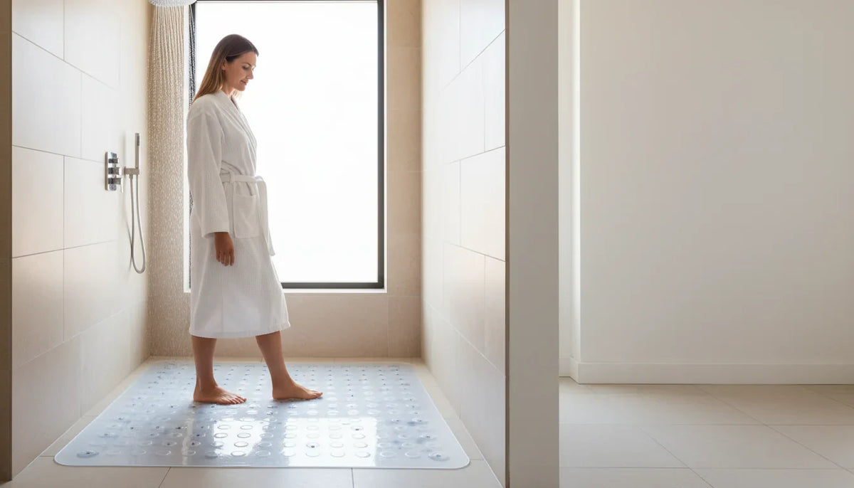 Tapis de douche antidérapants grande taille: options sûres - Image de couverture